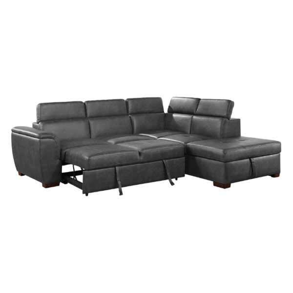 Barre Chaise Sectional with Storage & Pull Out Bed - Image 3