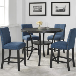 5pc Crispin Counter Height Dining – Smoke & Marine Blue