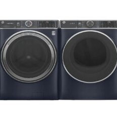 GE washer and dryer blue front lOAD